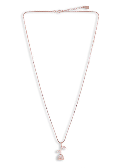 Rose Droplet Pendant with Chain Rose gold