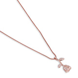 Rose Droplet Pendant with Chain Rose gold