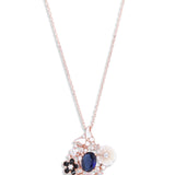 Cosmic ocean's Blue Sapphire Garden MOP Pendant Chain Rose Gold