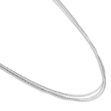 3 layer white gold italian chains