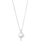 Crystal Garden Key White Gold Pendant with chain