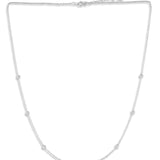 Granulated Station white Gold Chain