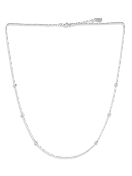 Granulated Station white Gold Chain