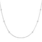 Granulated Station white Gold Chain