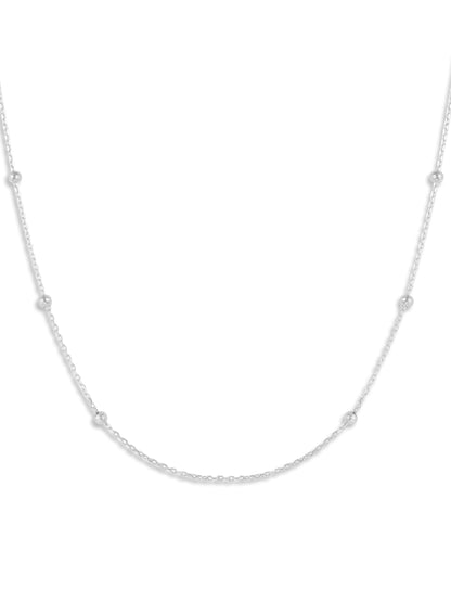 Granulated Station white Gold Chain