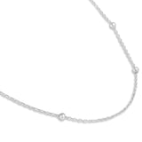 Granulated Station white Gold Chain