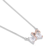 Mistletoe rose gold and white gold pendant with chain