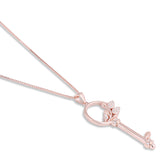 Crystal Garden Key Rose Gold Pendant with chain