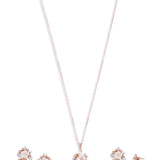 Cosmic ocean's Garden MOP Pendant with Earrings  Rose Gold