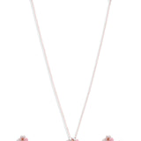 Cosmic ocean's Blossom Garden MOP Pendant with Earrings Rose Gold