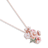 Cosmic ocean's Blossom Garden MOP Pendant with Earrings Rose Gold