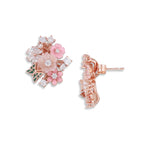 Cosmic ocean's Blossom Garden MOP Pendant with Earrings Rose Gold