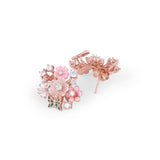 Cosmic ocean's Blossom Garden MOP Pendant with Earrings Rose Gold