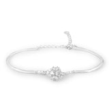 Lustrous Orb Bracelet With CZ Stones White Gold