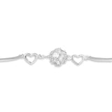 Lustrous Orb Bracelet With CZ Stones White Gold