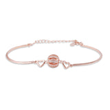 Adamant Lustrous Orb  Bracelet With CZ Stones Rose Gold