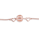 Adamant Lustrous Orb  Bracelet With CZ Stones Rose Gold