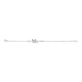 Rhinestone Butterfly Bracelet White Gold