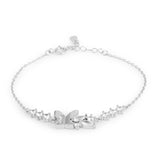 Rhinestone Butterfly Bracelet White Gold