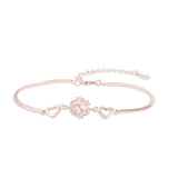 Lustrous Orb Bracelet With CZ Stones Rose Gold