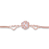 Lustrous Orb Bracelet With CZ Stones Rose Gold