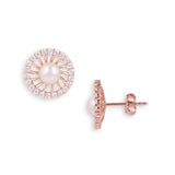 Soliatire Pearl earrings rose gold