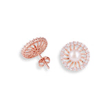 Soliatire Pearl earrings rose gold