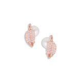 Pearl with leaf earrings Rose Gold