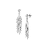 Bunch of leaves earrings white gold