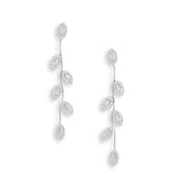 Leaf droplets Earrings White Gold