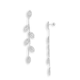 Leaf droplets Earrings White Gold