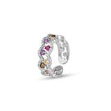 Rainbow white gold eternity ring