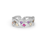 Rainbow white gold eternity ring