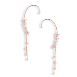 Flower Ear cuff With Droplets Rose Gold