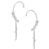 Flower Ear cuff With Droplets white gold