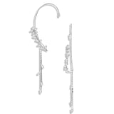 Flower Ear cuff With Droplets white gold