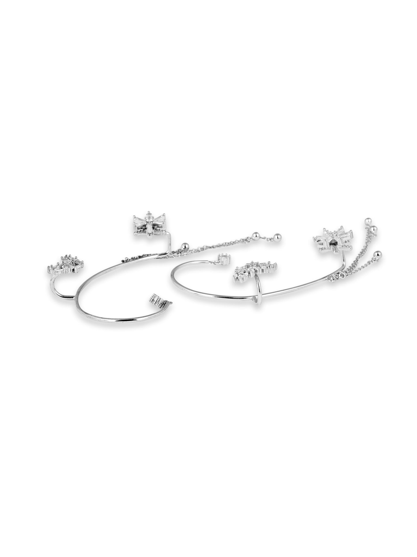 Turn all day Ear cuffs with Droplets white gold