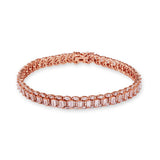 Bugget cut tennis bracelet rose gold