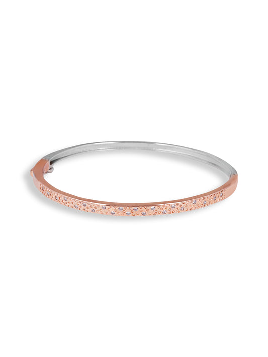 Dual Rose and white gold Spoted bracelet