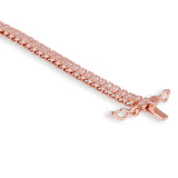 Pear cut tennis bracelet rose gold