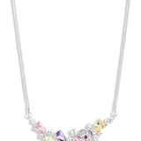 White Gold Chain and multi colour stones with droplets