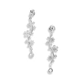 White Gold Chain with earrings of Flower droplets