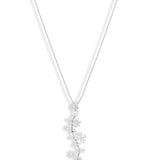 White Gold Chain with earrings of Flower droplets