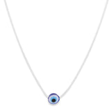 Amulet of evil eye pendant chain silver