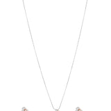 Pendant Earrings Set Sliver and Rose gold