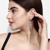 Bunch of leaves earrings white gold