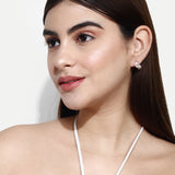 Pearl with leaf earrings Rose Gold