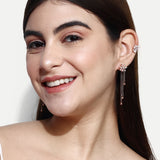 Turn all day Ear cuffs with Droplets rose gold