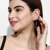 Flower Ear cuff With Droplets white gold