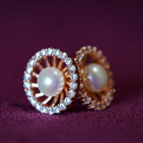 Soliatire Pearl earrings rose gold